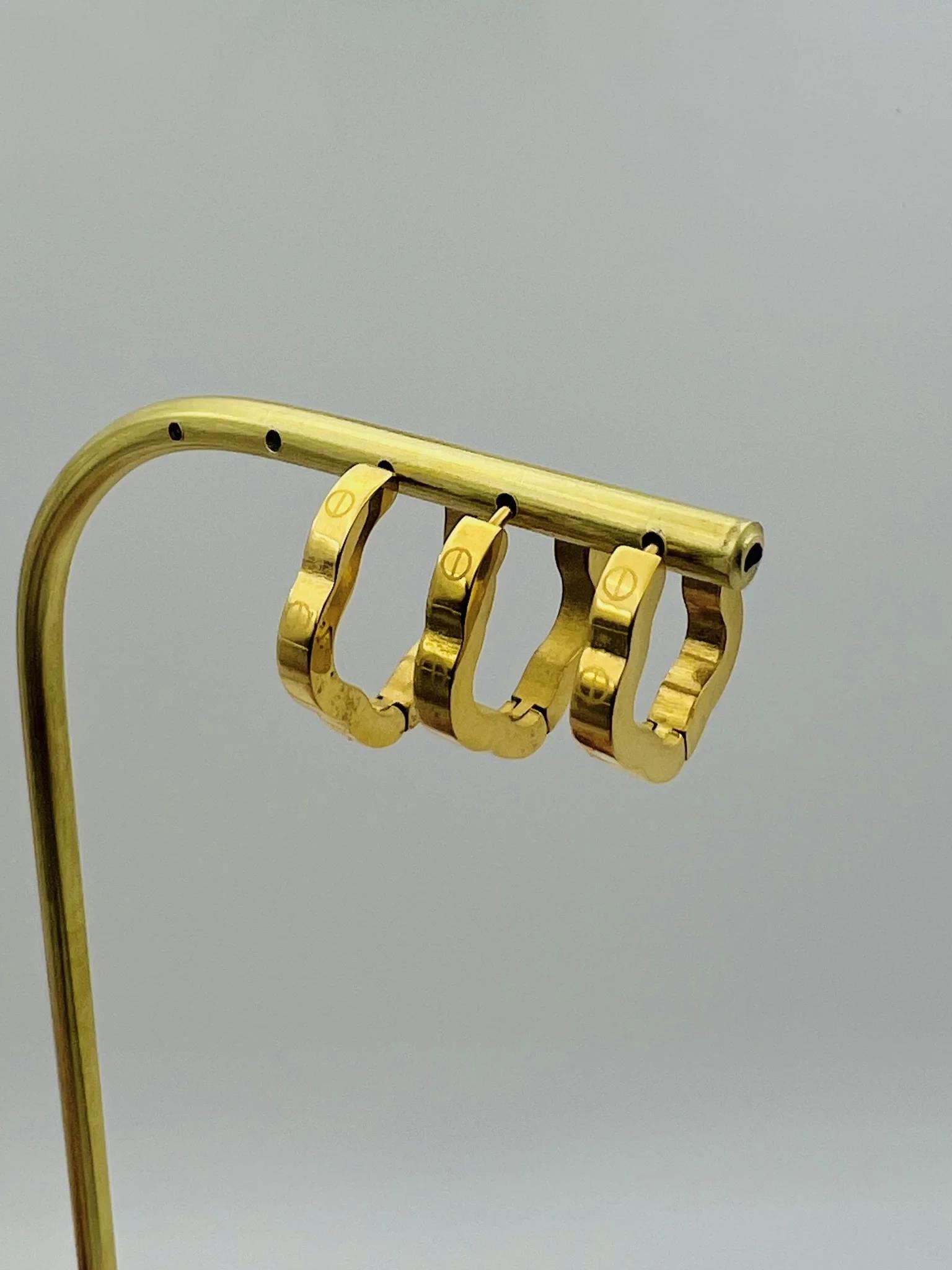 Cartier Model 3lü Çelik Küpe