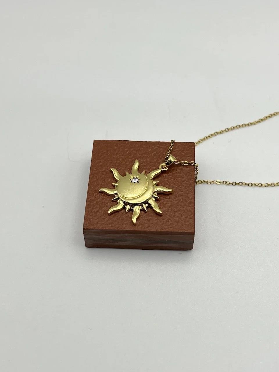 Çelik Güneş Kolye 40+5cm
