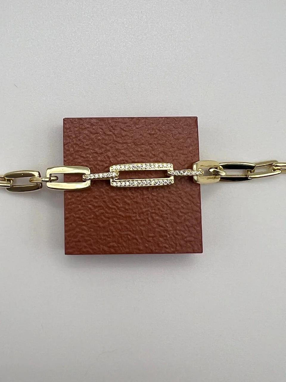 Özel Seri Taşlı Kare Ataç Bileklik 17 +1.5cm