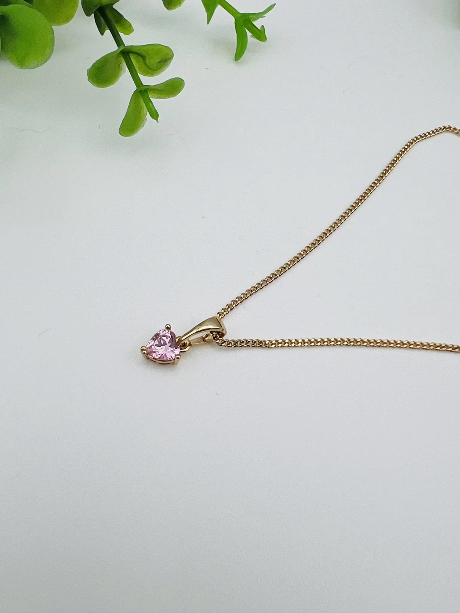 Xuping Mini Pembe Kalpli Kolye (45cm)