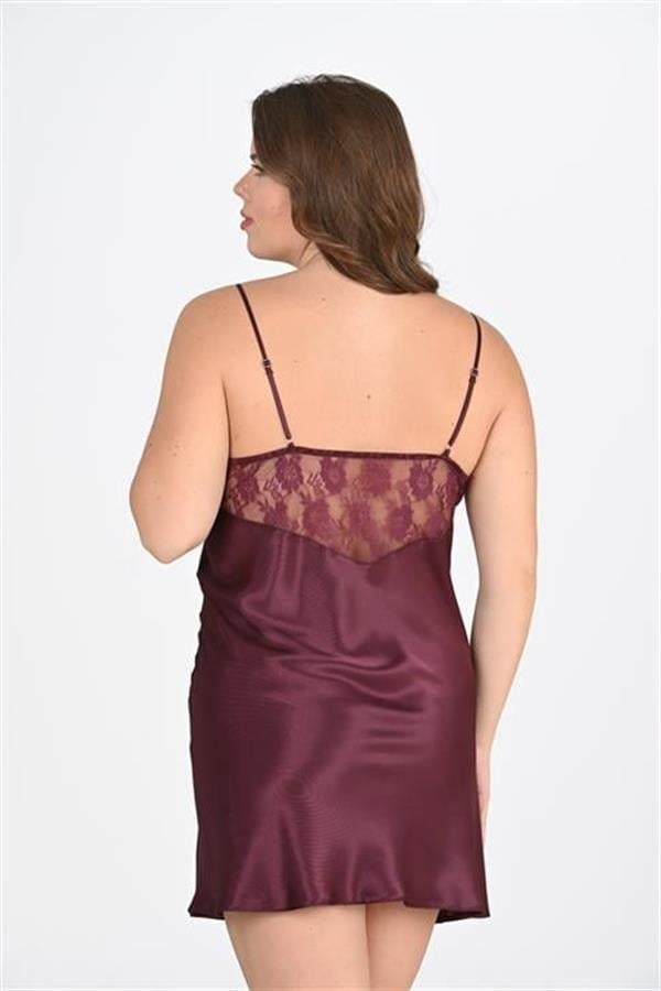 Arias Closet Büyük Beden Mürdüm Gecelik 2108