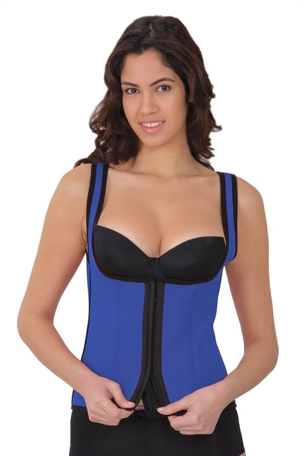 Arias Closet Mavi MI 9173 Terletici Agraflı Göğsü Açık Atlet Korse