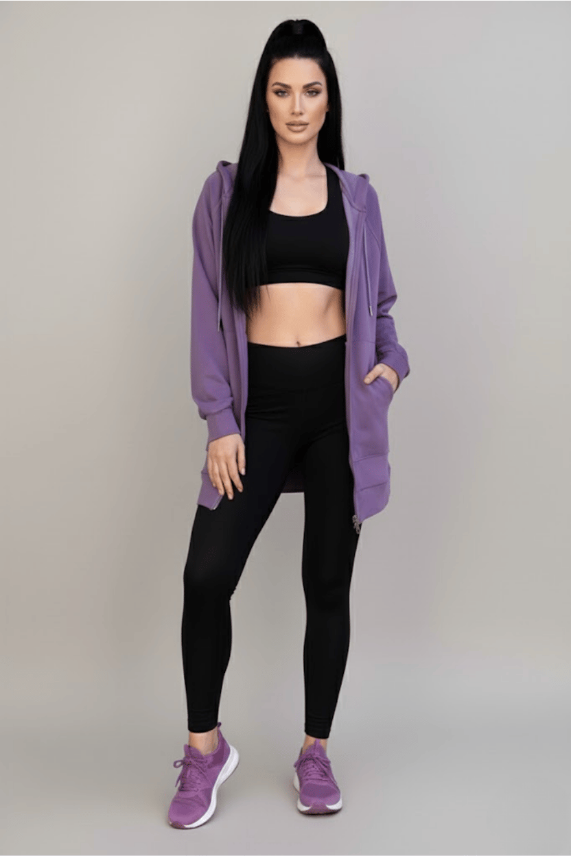 Oversize Mor Hırka