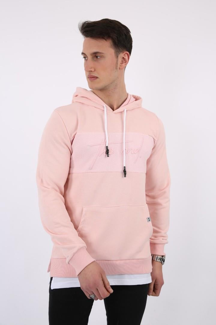 The End Baskılı Kapşonlu Kanguru Cepli Erkek Günlük Sweatshirt