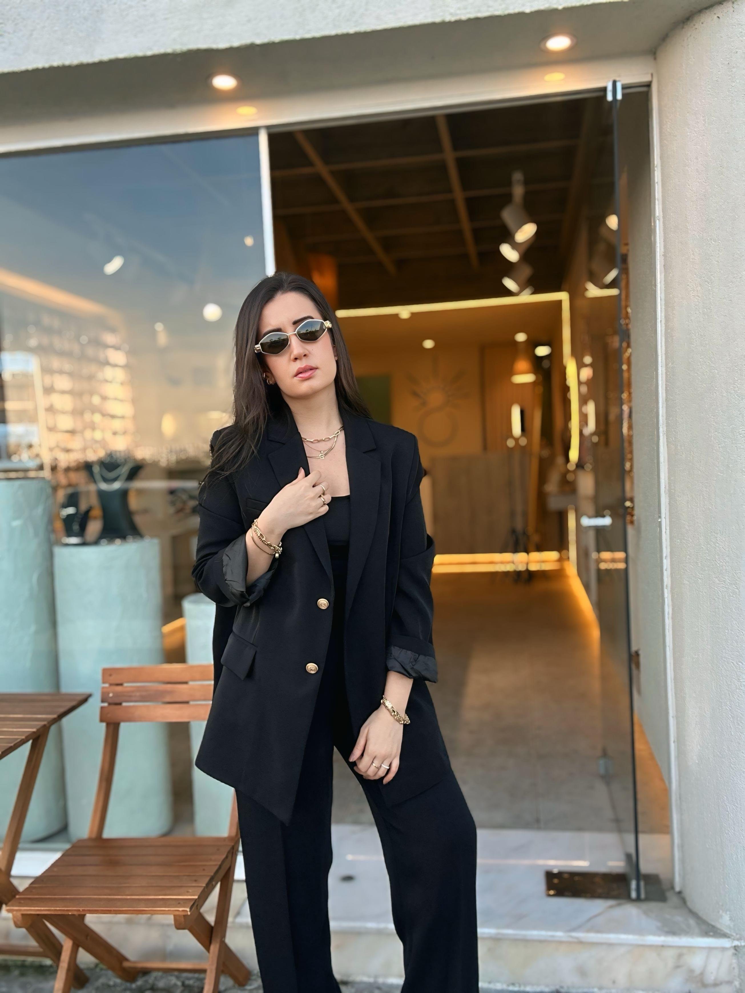Blazer Ceket Palazzo Pantolon Takım
