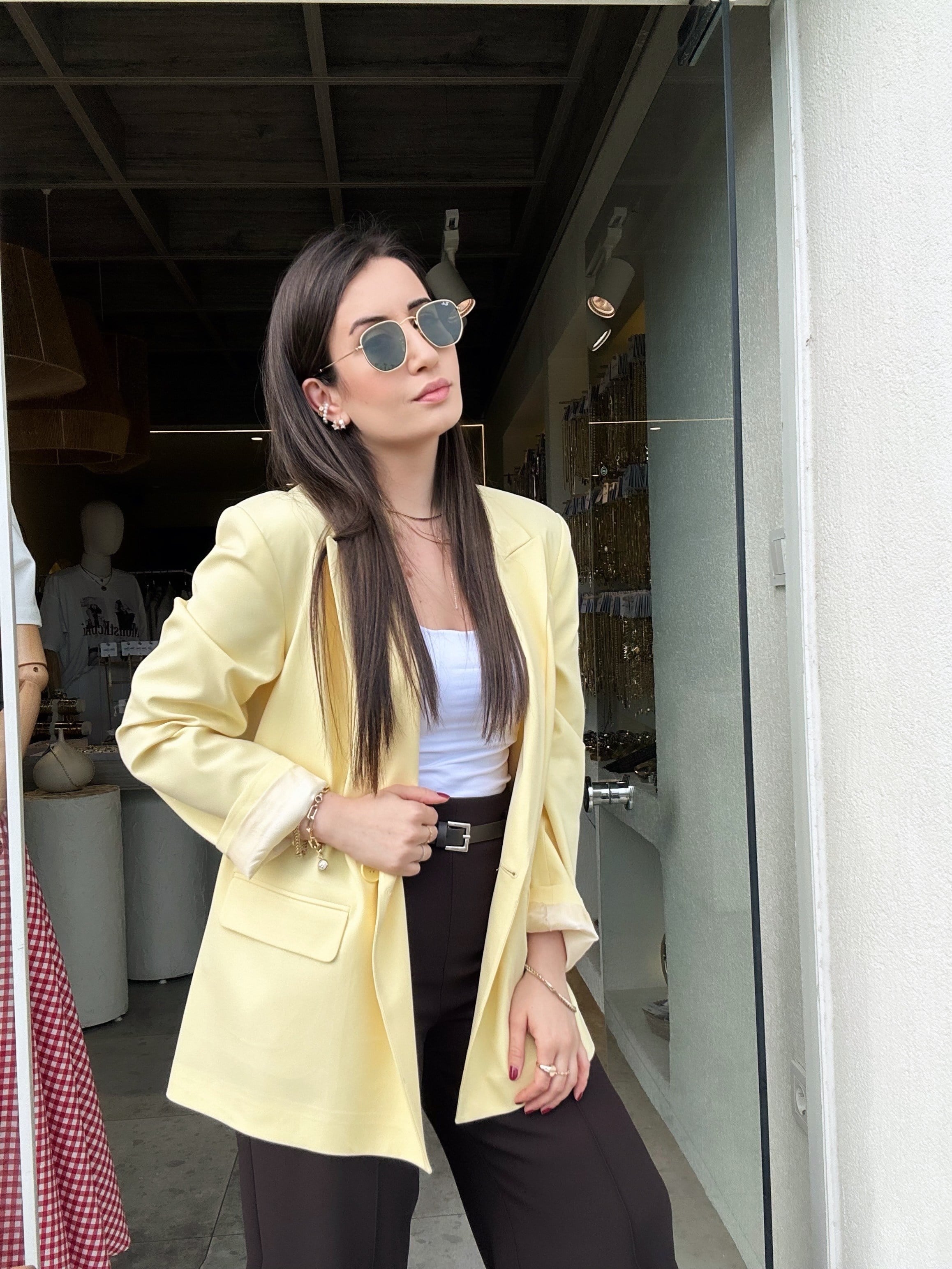 Blazer Ceket-Sarı