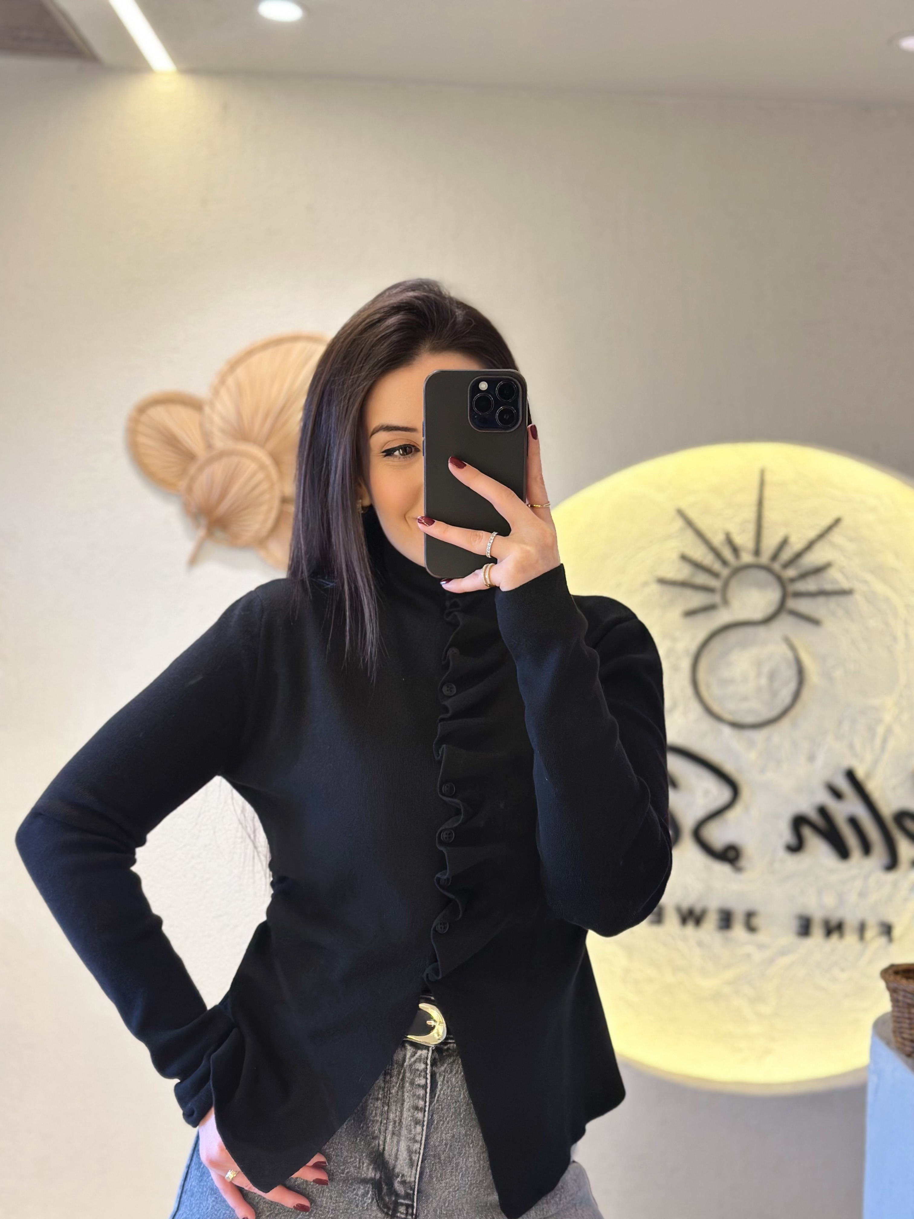 Kendinden Büzgülü Triko hırka