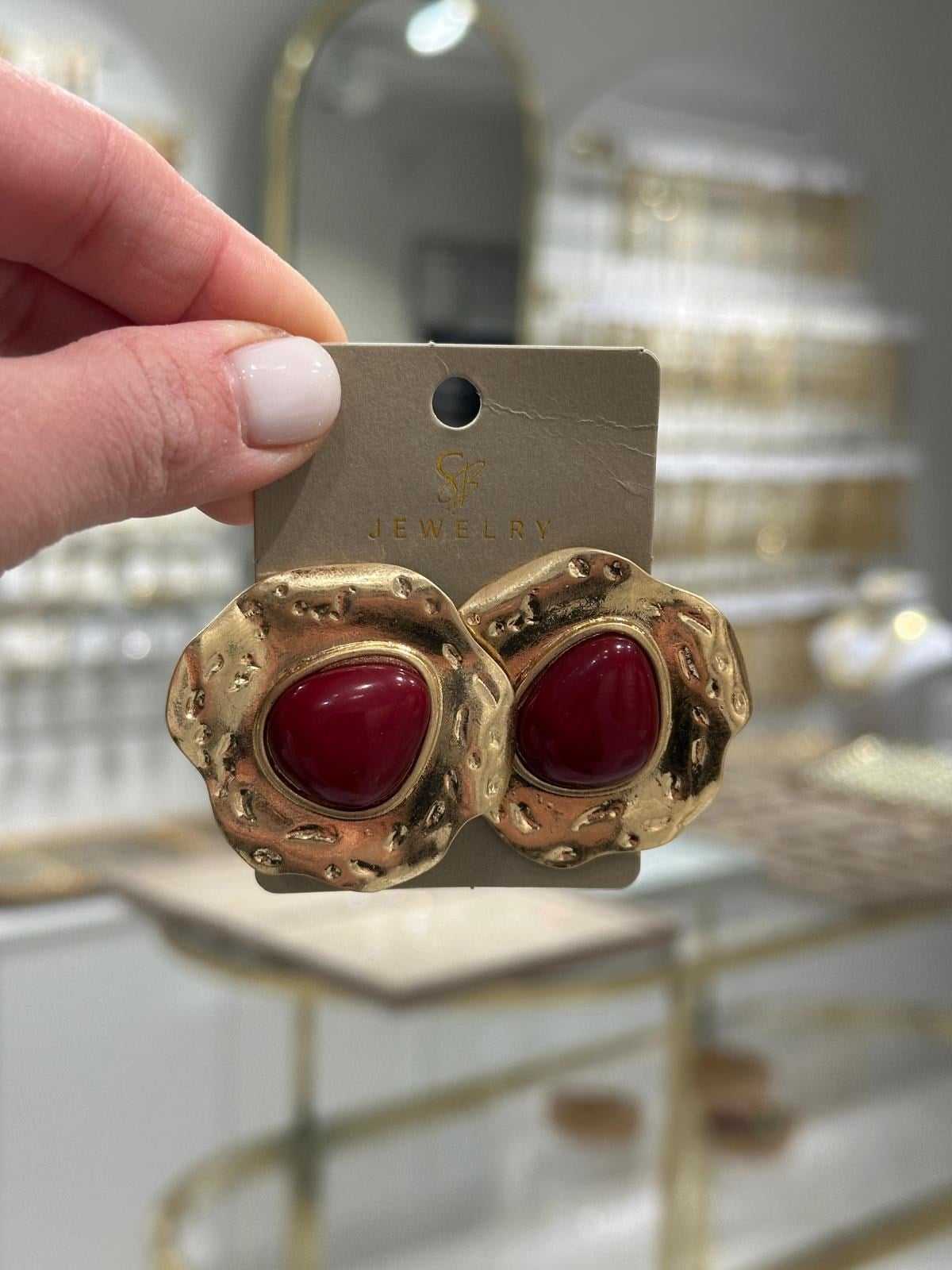 gold bordo mineli vip seri küpe