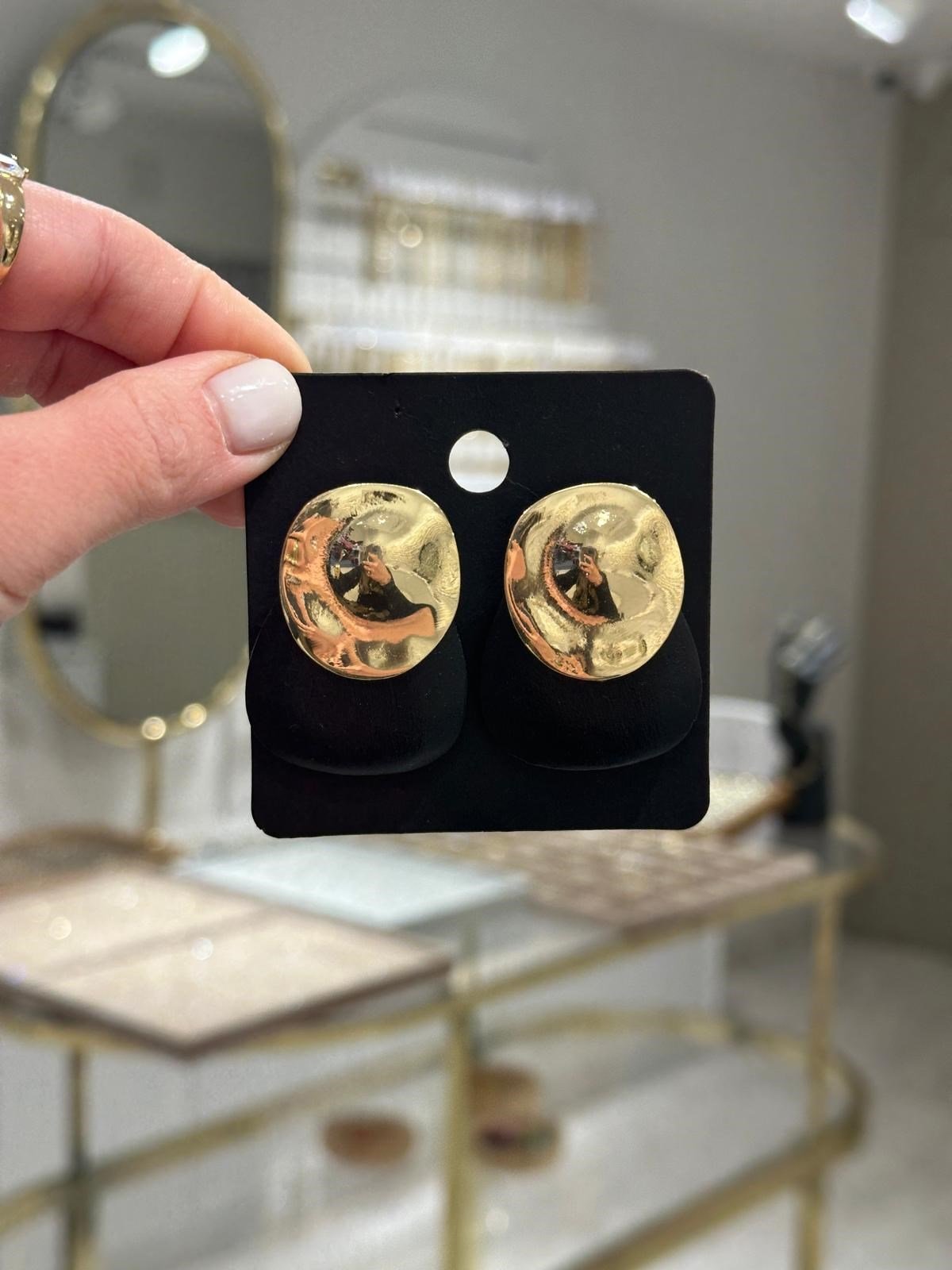 gold siyah ahşap vip seri küpe