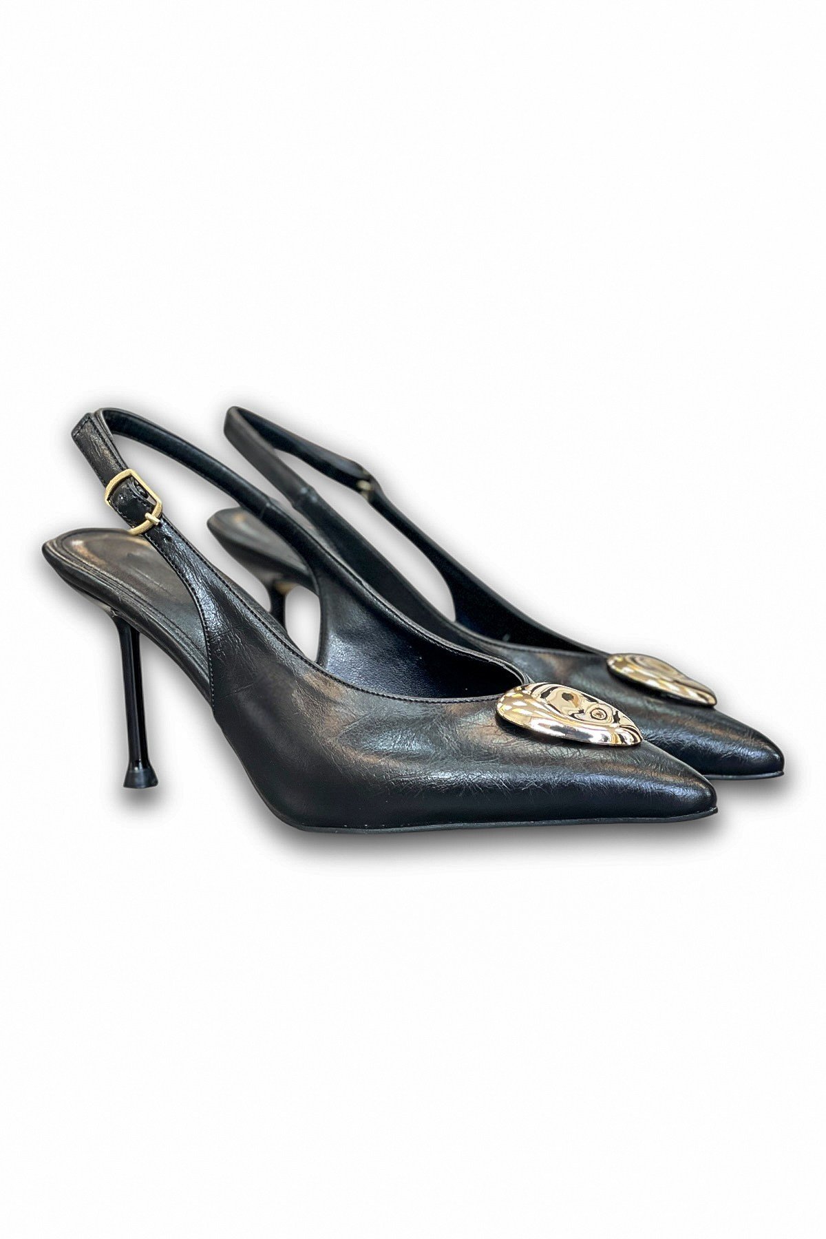 Kadın Altın Toka Detaylı Stiletto