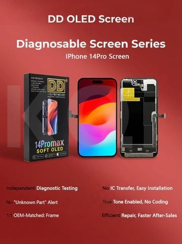 DD iPhone 14 Pro Max SOFT-OLED Diagnostic Ekran