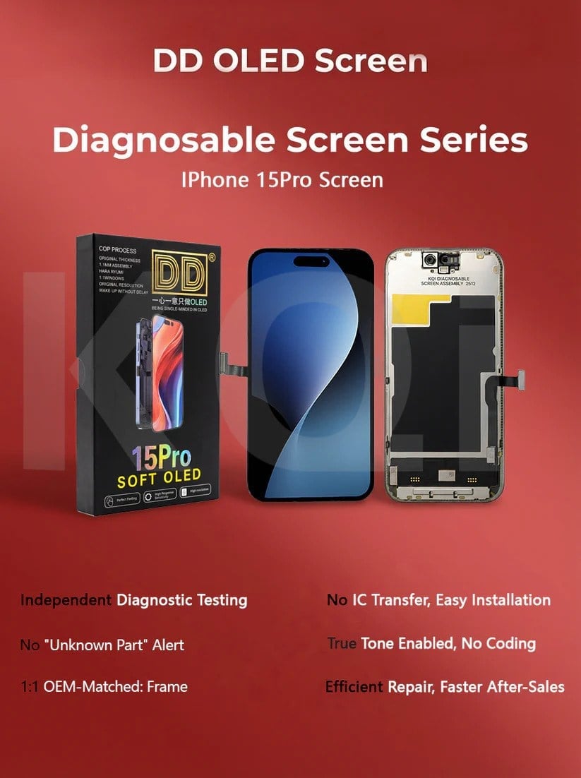 DD iPhone 15 Pro SOFT-OLED Diagnostic Ekran