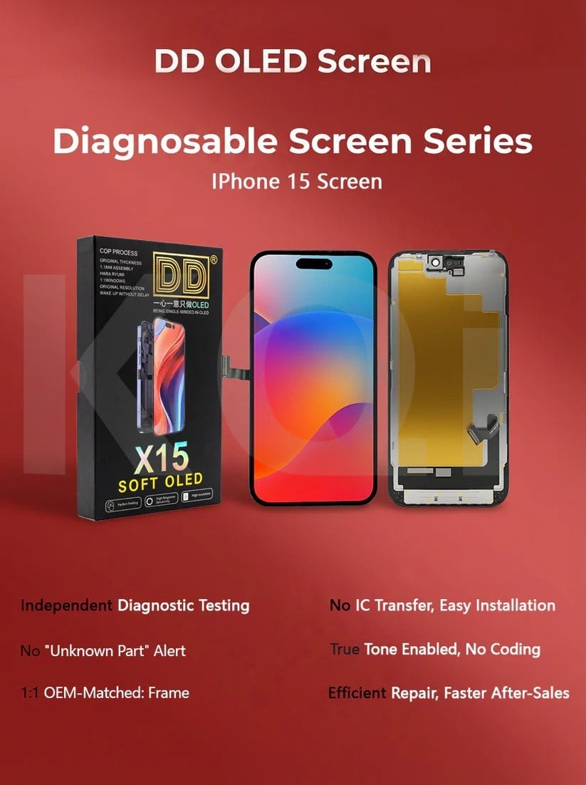 DD iPhone 15 SOFT-OLED Diagnostic Ekran
