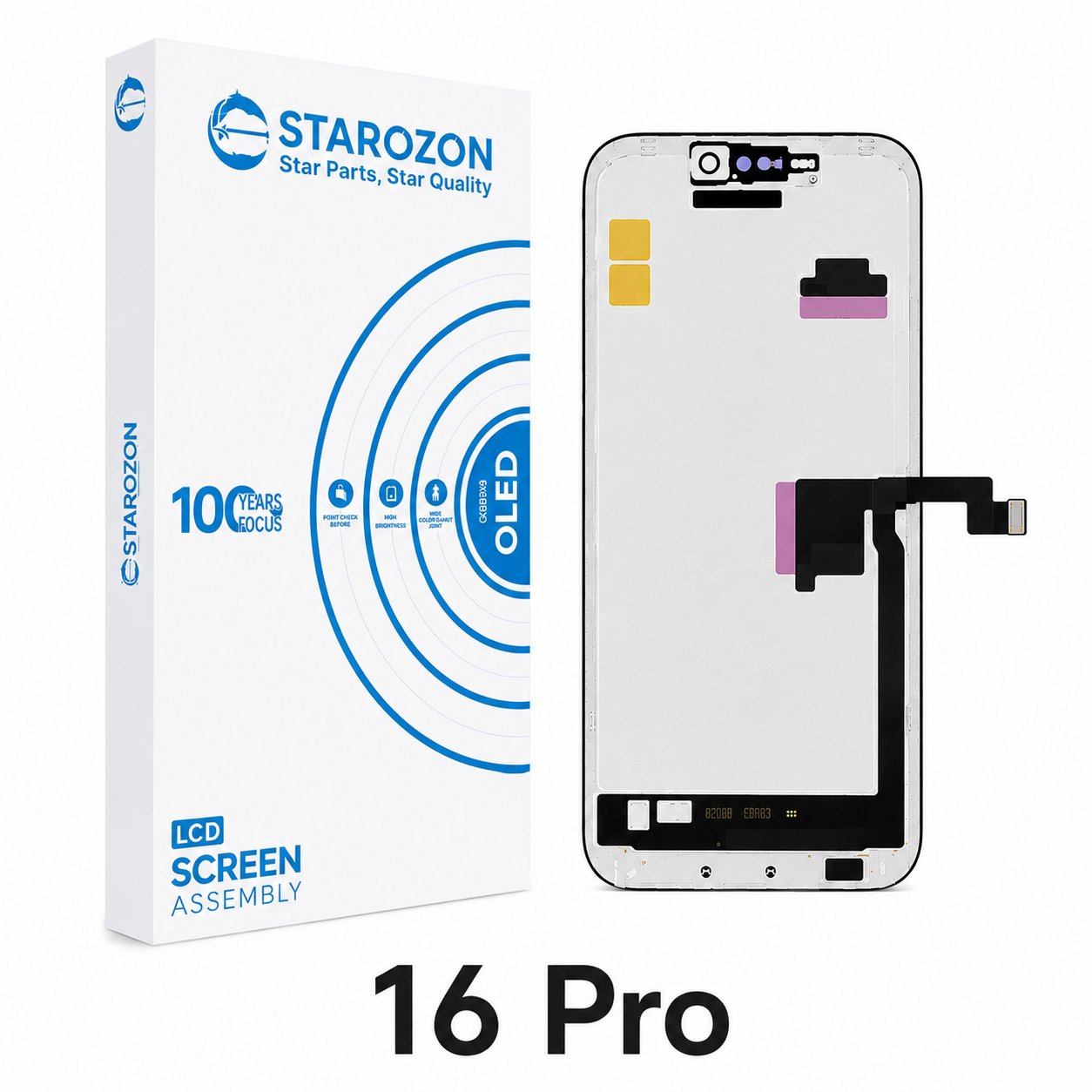 STAROZON iPhone 16 Pro SOFT-OLED Flex'li Sensörlü Diagnostic Ekran