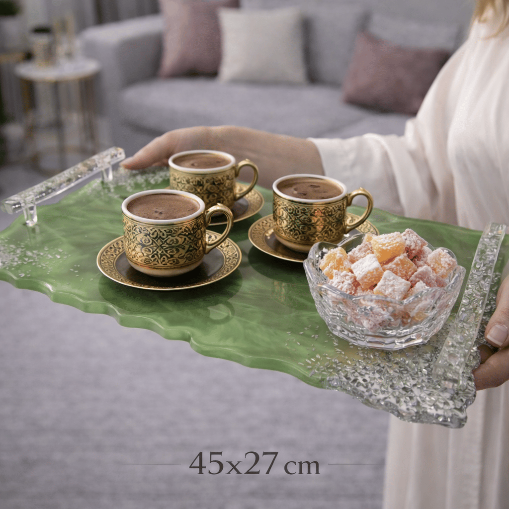 Luxury Green - Büyük Tepsi Yeşil (45x27cm)