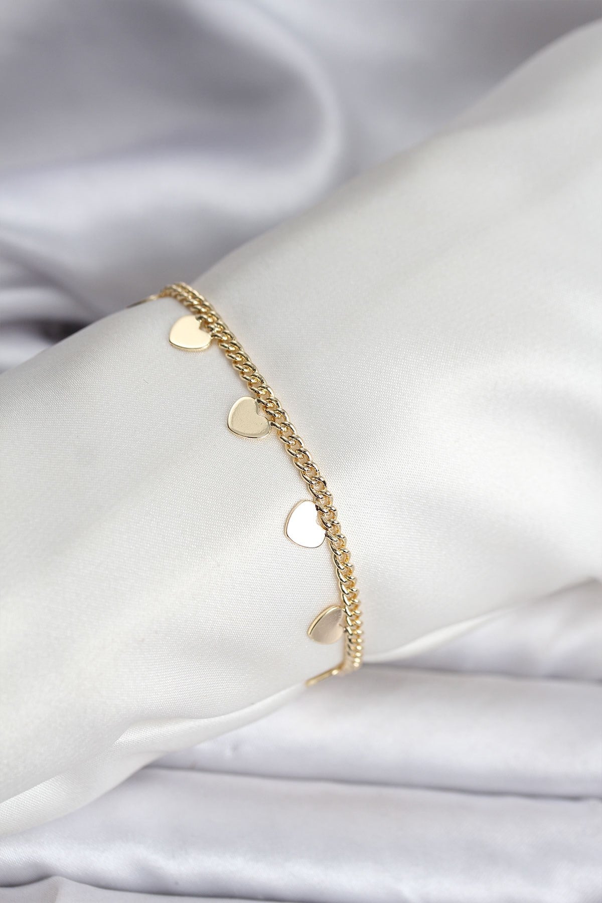 14K Gold Renk Kaplama Kalpli Model CM Kadın Bileklik