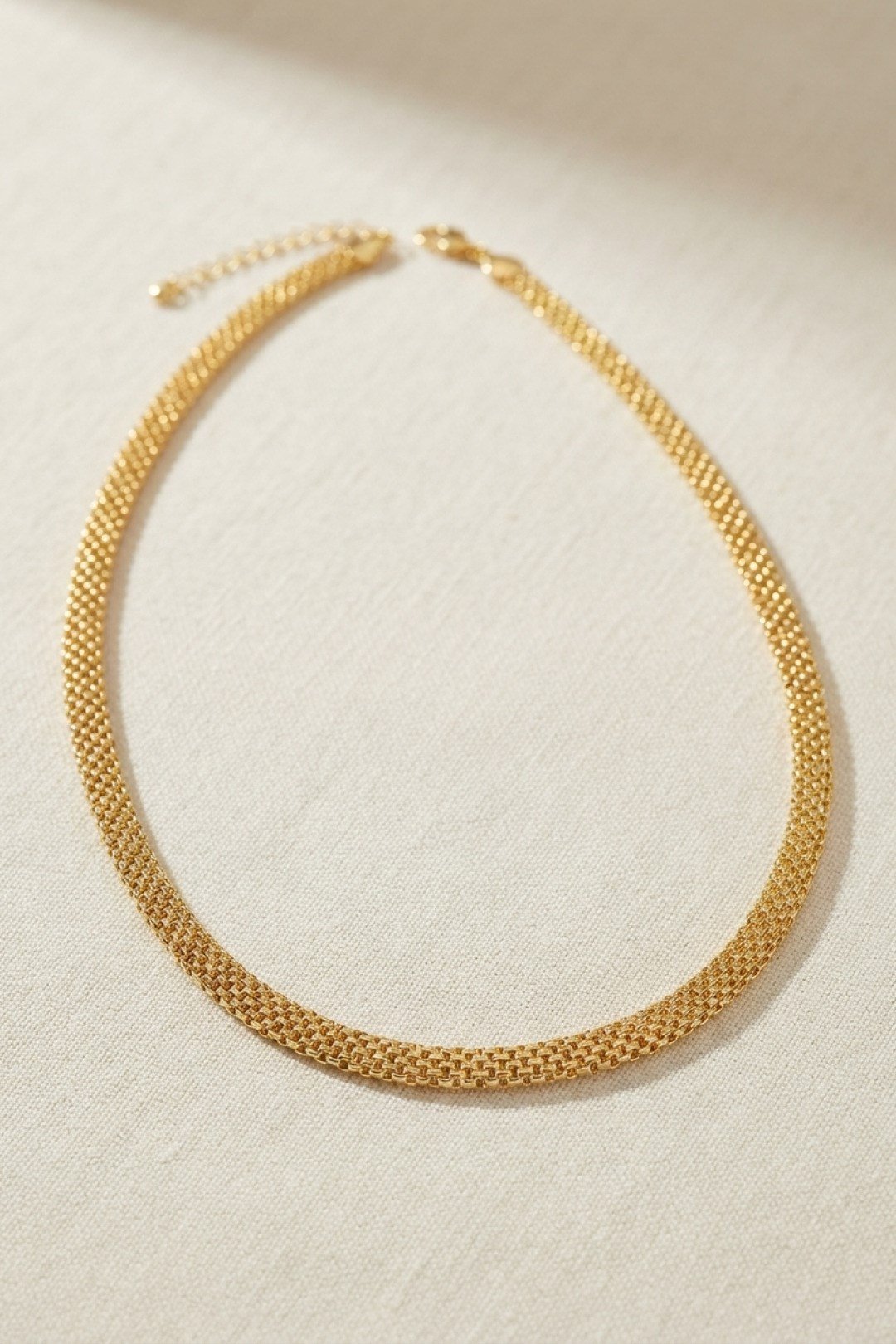 Hasır Zincir Model Pirinç Gold Renk Kadın Kolye
