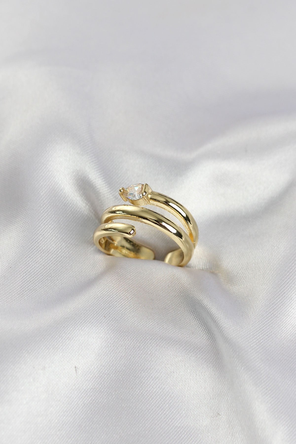 Pirinç Gold Renk Sarmal Yılan Model Kadın Yüzük
