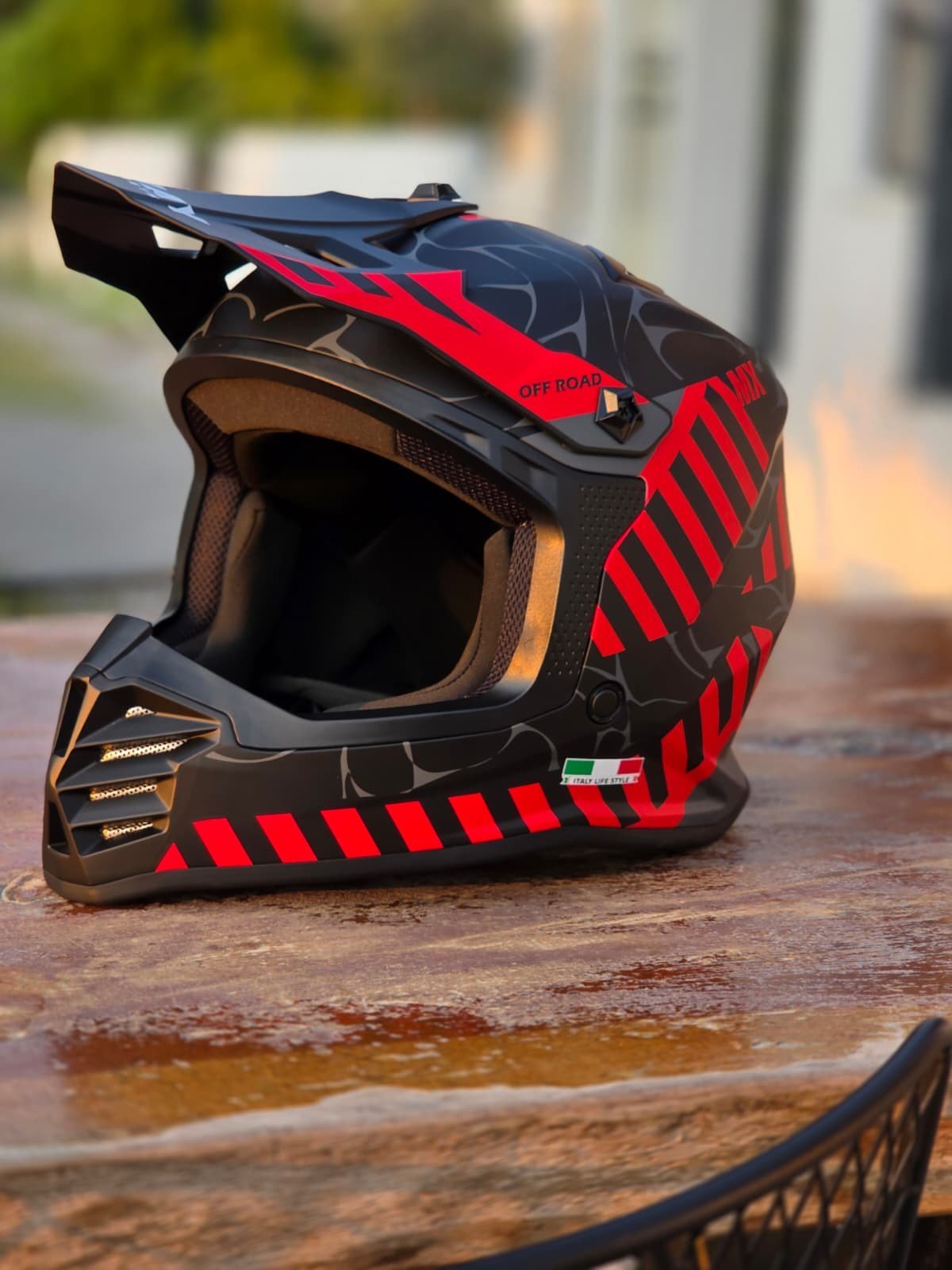 FULL FACE KASK SWAY SW618 mat kırmızı siyah 