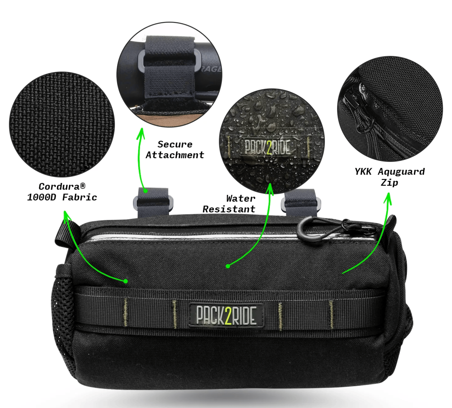 PACK2RIDE ASKME BIKEPACKING HANDLEBAR BAG BLACK