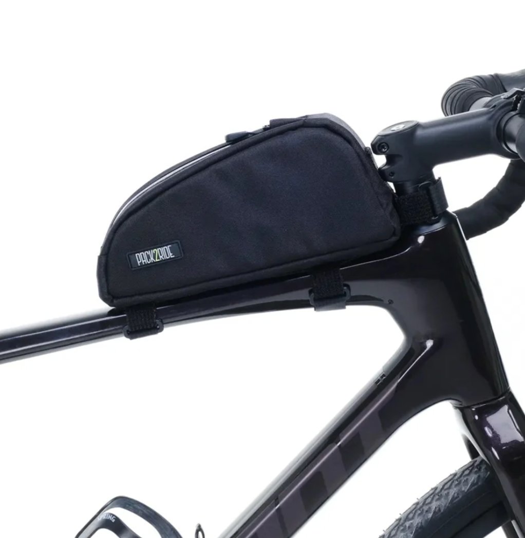 PACK2RIDE ONEDROP TOP TUBE BAG (WITH INTEGRATED RAIN COVER) BLACK