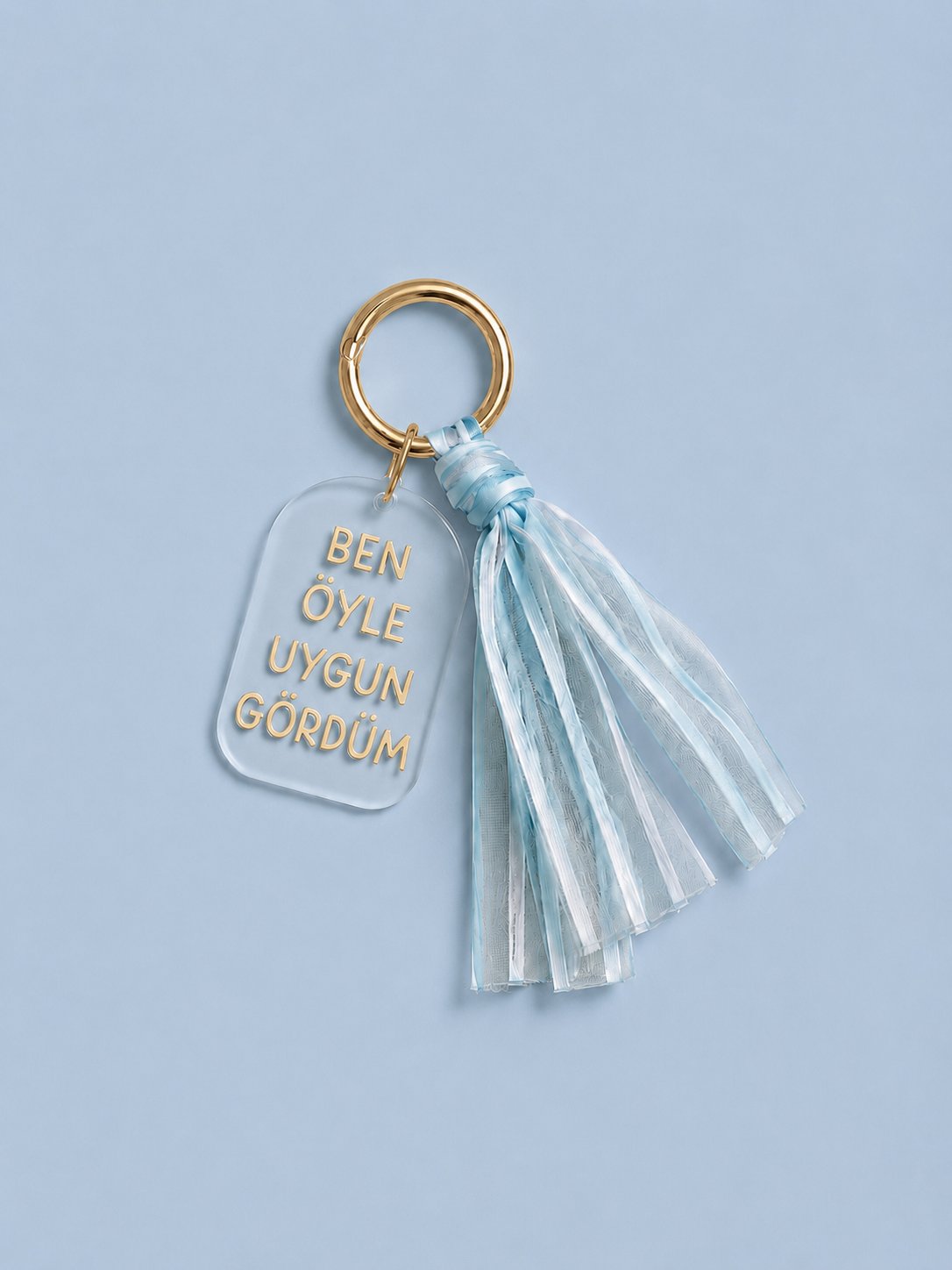 Manifesto: Ben Öyle Uygun Gördüm Gold Detaylı Akrilik Bag Charm & Anahtarlık