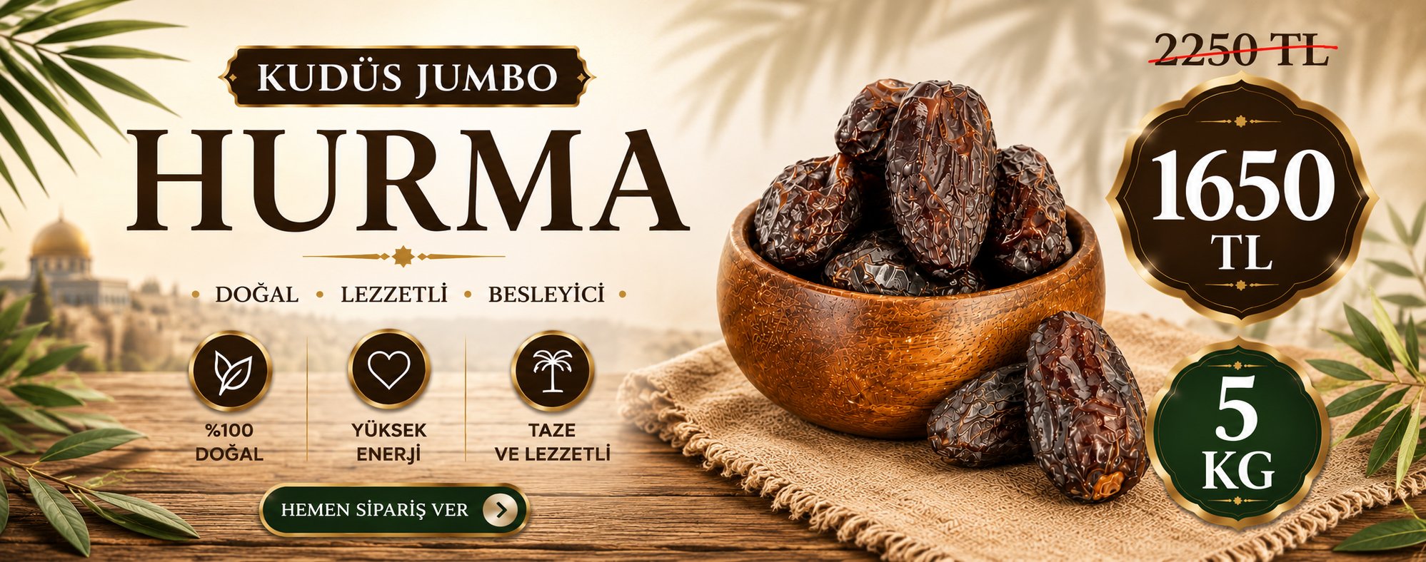 5 KG Kudüs Jumbo Hurma