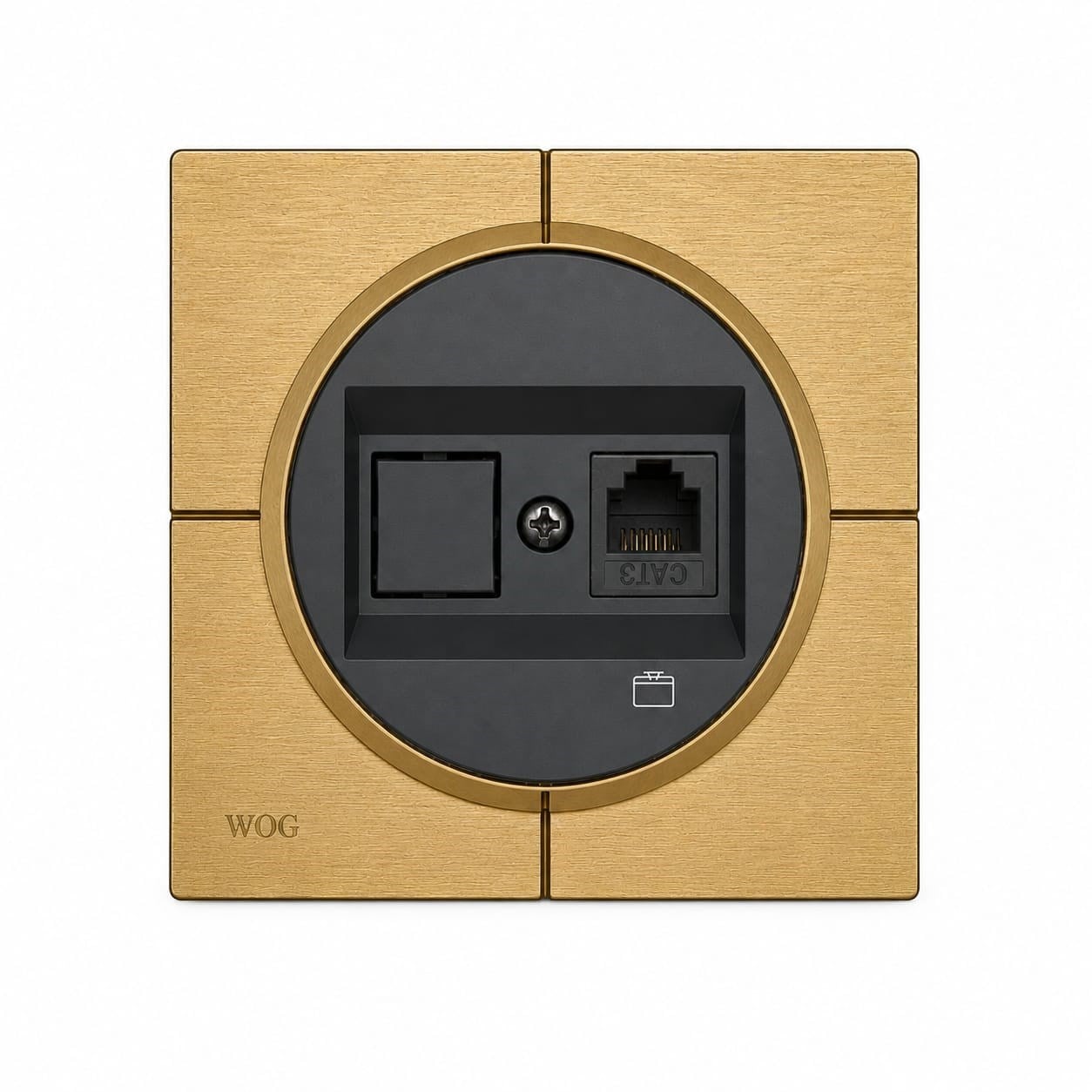 OVİVO WOG Nirvana Antik Gold Numeris Telefon Prizi (Cat3) - Çerçeve Dahil