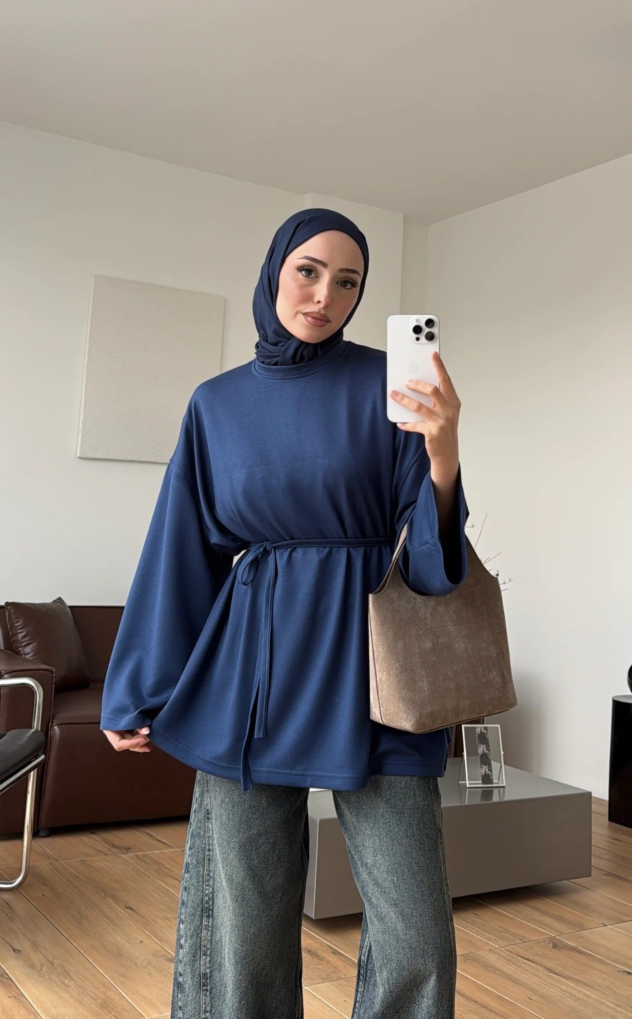 Kadın Seyyar Bağlamalı Oy-sho Kumaş Tunik M62410 - Lacivert