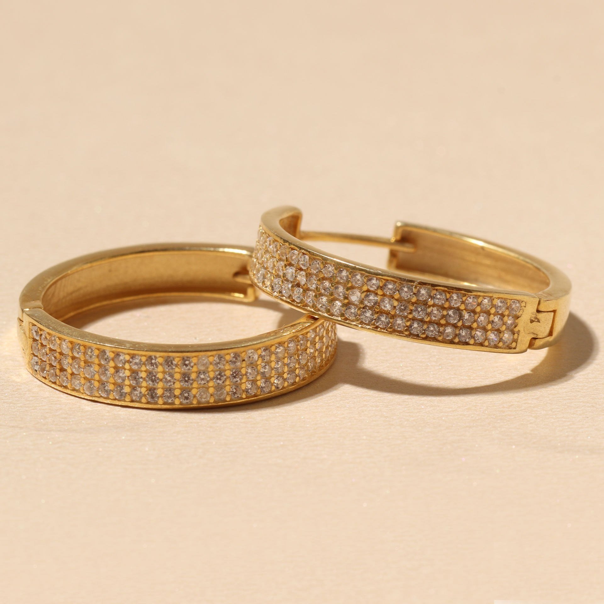 3 Sıra Taşlı Küpe 718880 Gold
