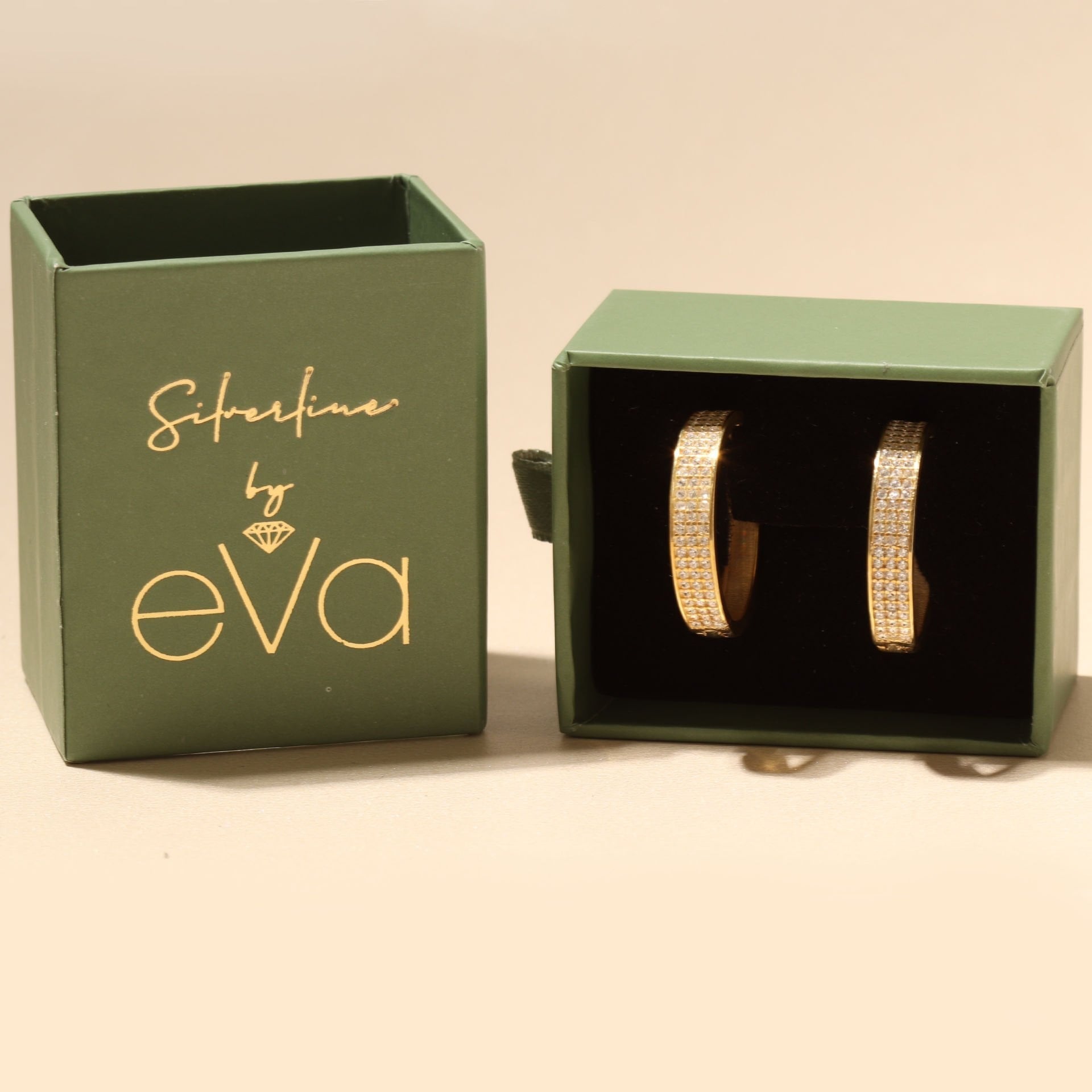 3 Sıra Taşlı Küpe 718880 Gold
