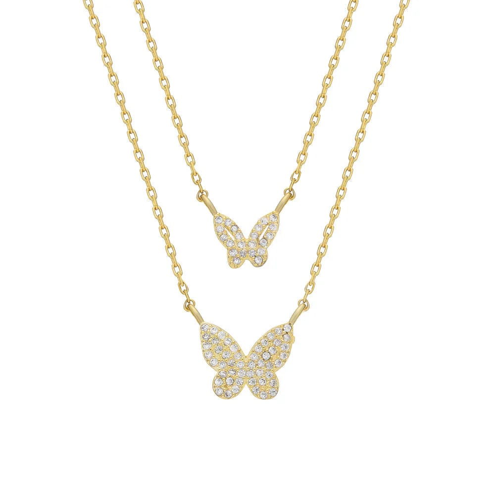 Çift Kelebek Kolye 718027 Silver