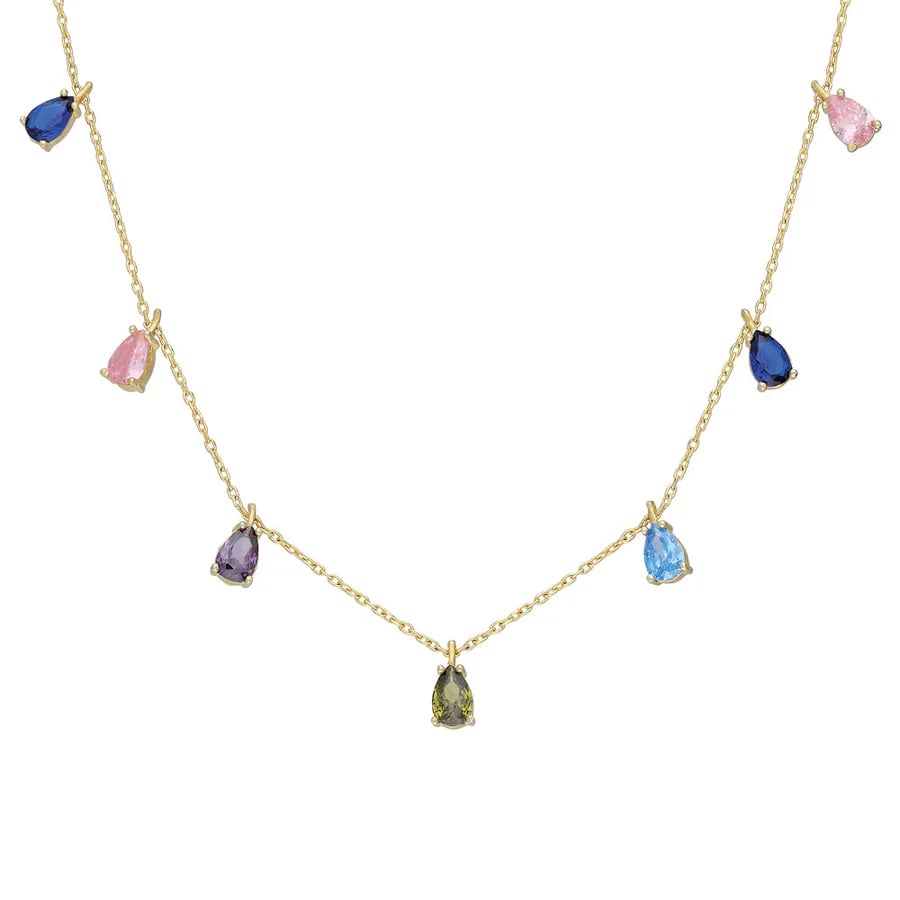 Renkli Damla Kolye 718013 Gold