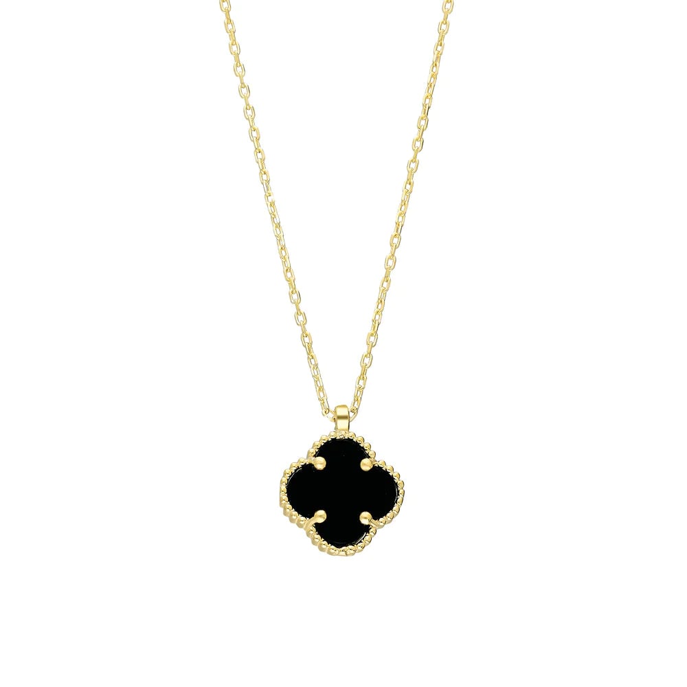 Siyah Yonca Kolye 718942 Gold