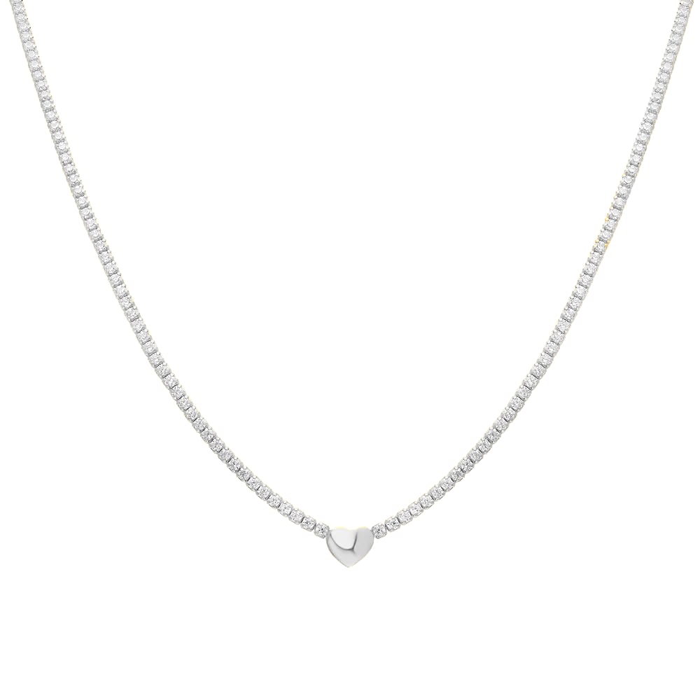 Taşlı Kalp Kolye 718917 Silver