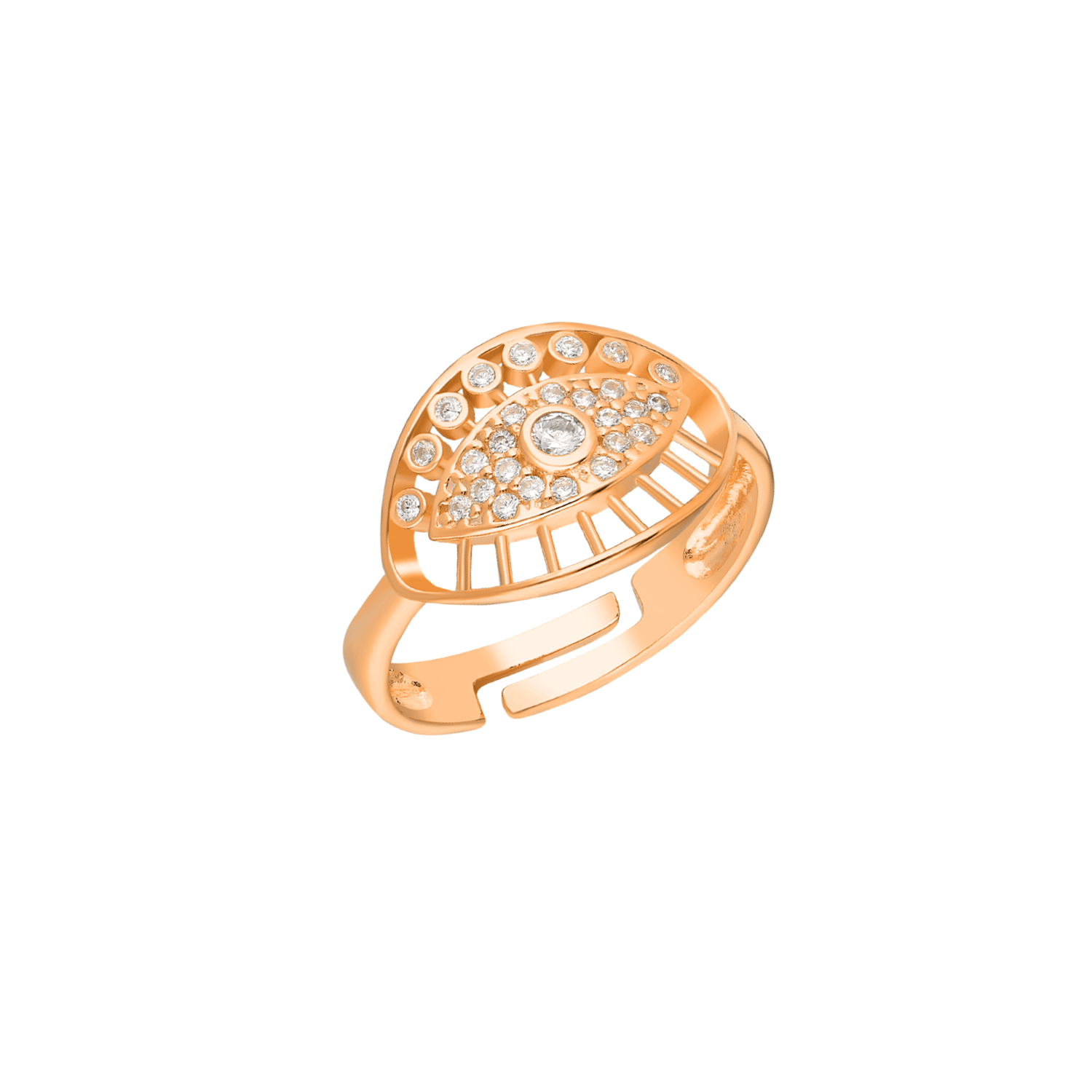 Zirkon Taşlı Everly Yüzük Gold Renk 719273 Rose