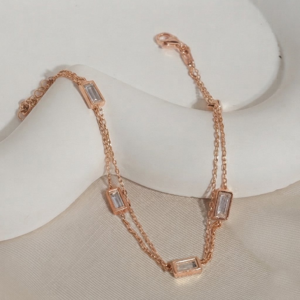 Zirkon Taşlı Zincir Bileklik 718556 Rose