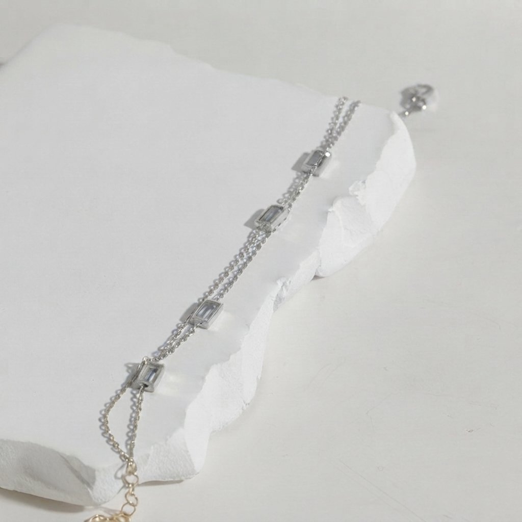 Zirkon Taşlı Zincir Bileklik 718556 Silver