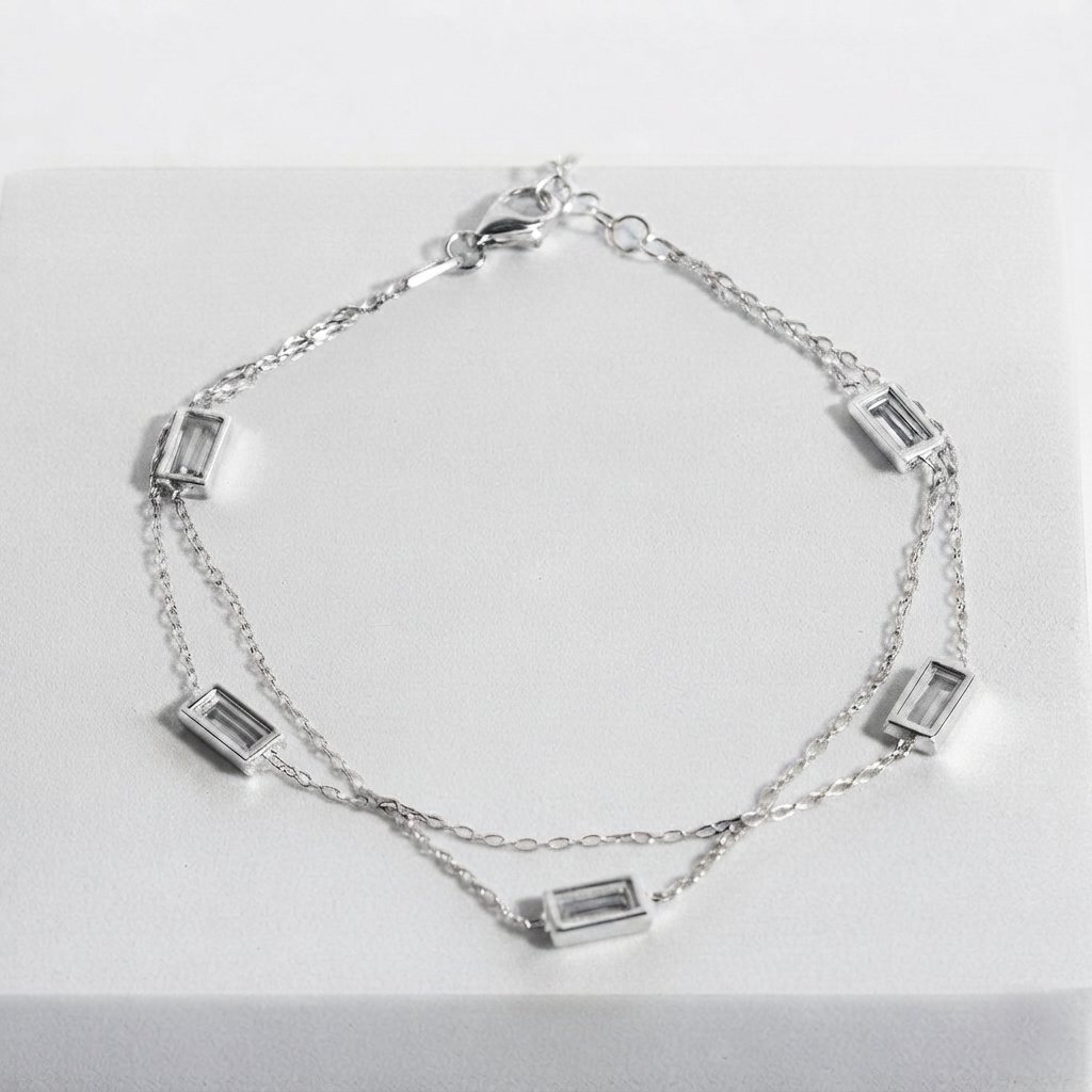 Zirkon Taşlı Zincir Bileklik 718556 Silver