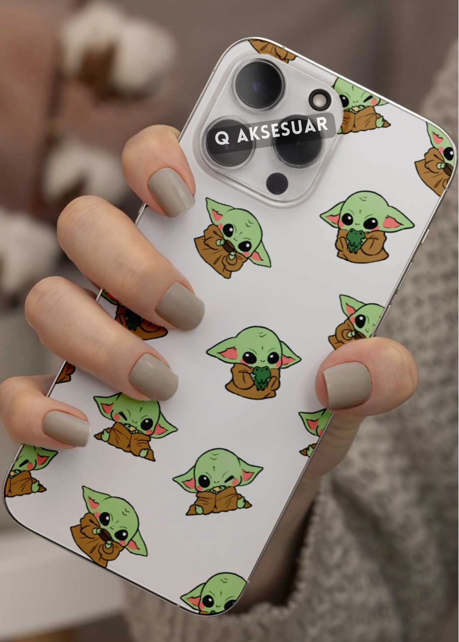 Baby Yoda Tasarımlı Şeffaf Telefon Kılıfı