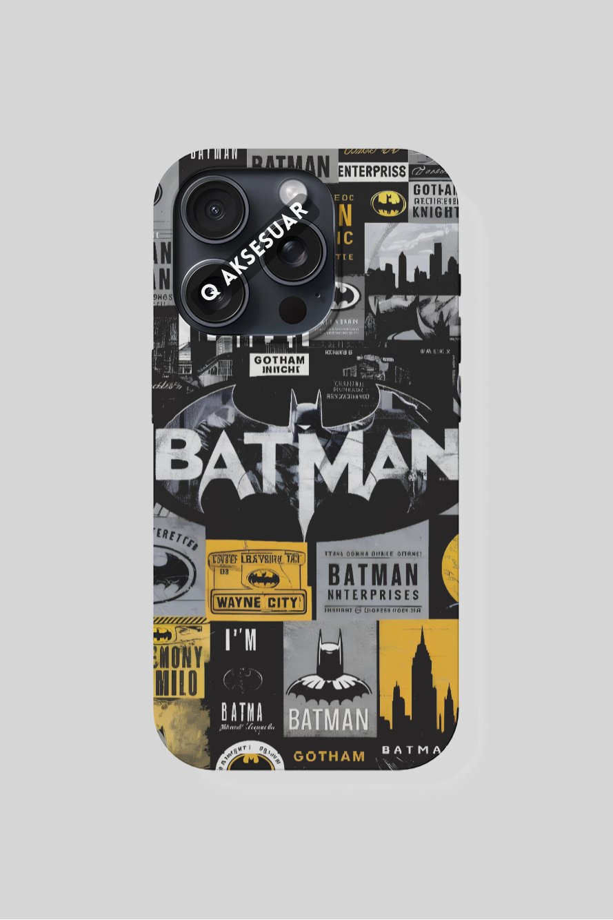 Batman Tasarımlı Premium Telefon Kılıfı Siyah