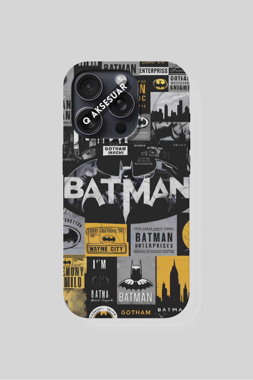 İphone Uyumlu Batman Tasarımlı Premium Telefon Kılıfı Siyah (Model Seçiniz)