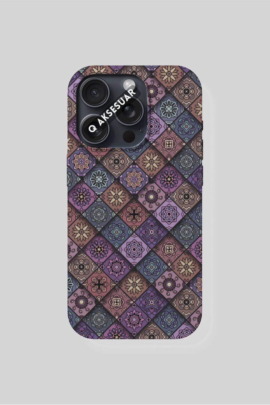 İphone Uyumlu Etnik Desenler Tasarımlı Premium Telefon Kılıfı Siyah (Model Seçiniz)