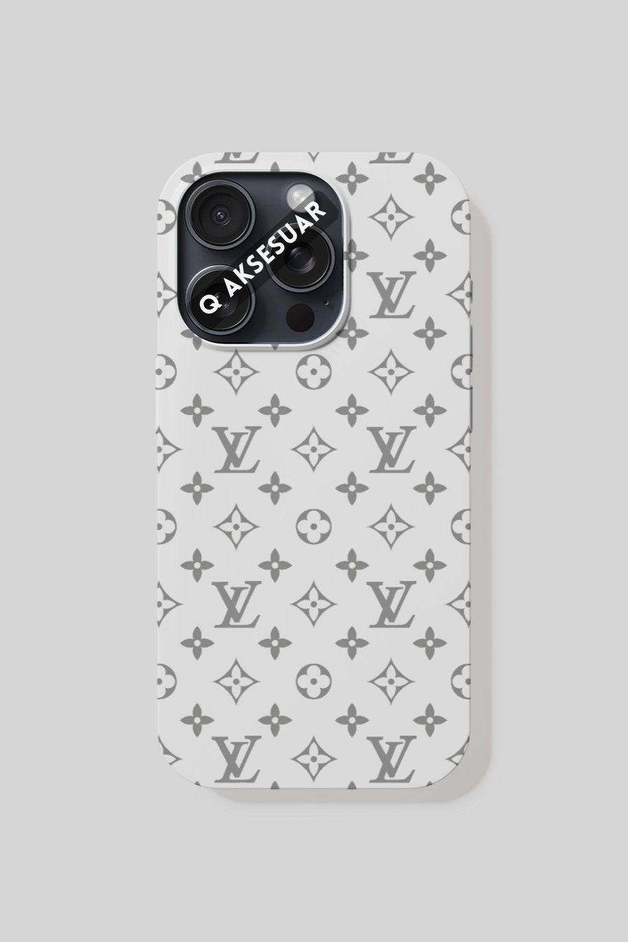 İphone Uyumlu LV Tasarımlı Premium Telefon Kılıfı Beyaz (Model Seçiniz)