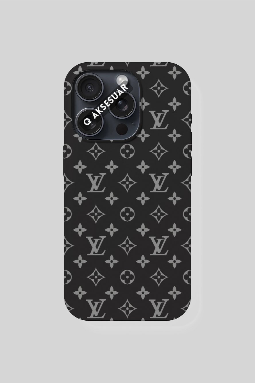 İphone Uyumlu LV Tasarımlı Premium Telefon Kılıfı Siyah (Model Seçiniz)