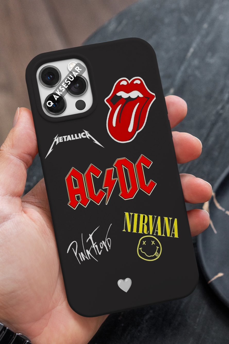 İphone Uyumlu Metallica Tasarımlı Premium Telefon Kılıfı Siyah (Model Seçiniz)