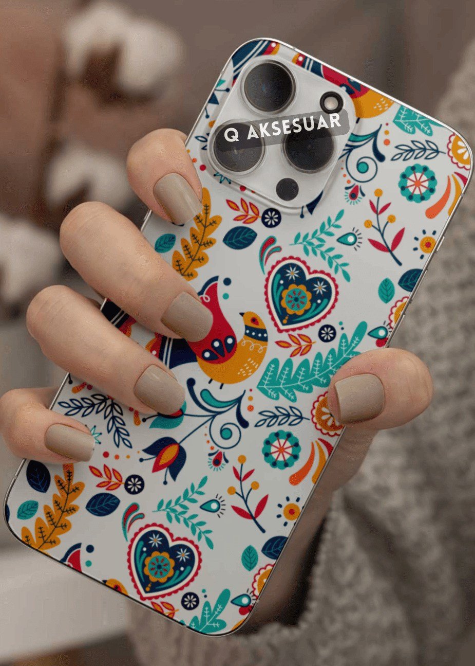 İphone Uyumlu Renkli Desenler Tasarımlı Şeffaf Telefon Kılıfı (Model Seçiniz)