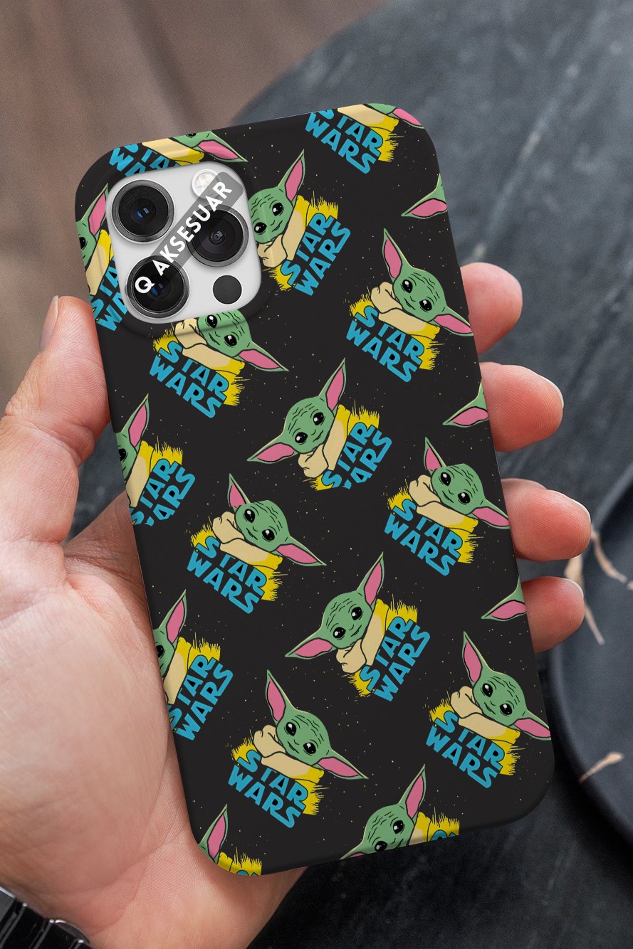 İphone Uyumlu Star Wars Tasarımlı Premium Telefon Kılıfı Siyah (Model Seçiniz)