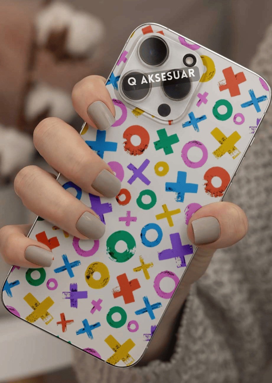İphone Uyumlu XO Şekiller Tasarımlı Şeffaf Telefon Kılıfı (Model Seçiniz)