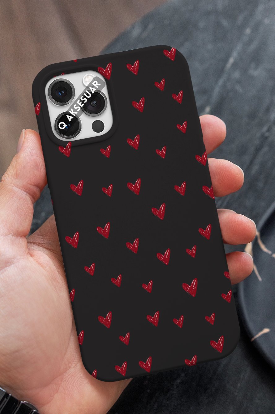 Kalpler Tasarımlı Premium Telefon Kılıfı Siyah